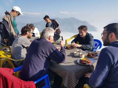 Enjoying breakfast together