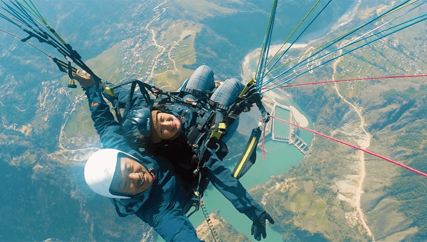 Tandem XC Flight in Sirkot babu adventures nepal paragliding